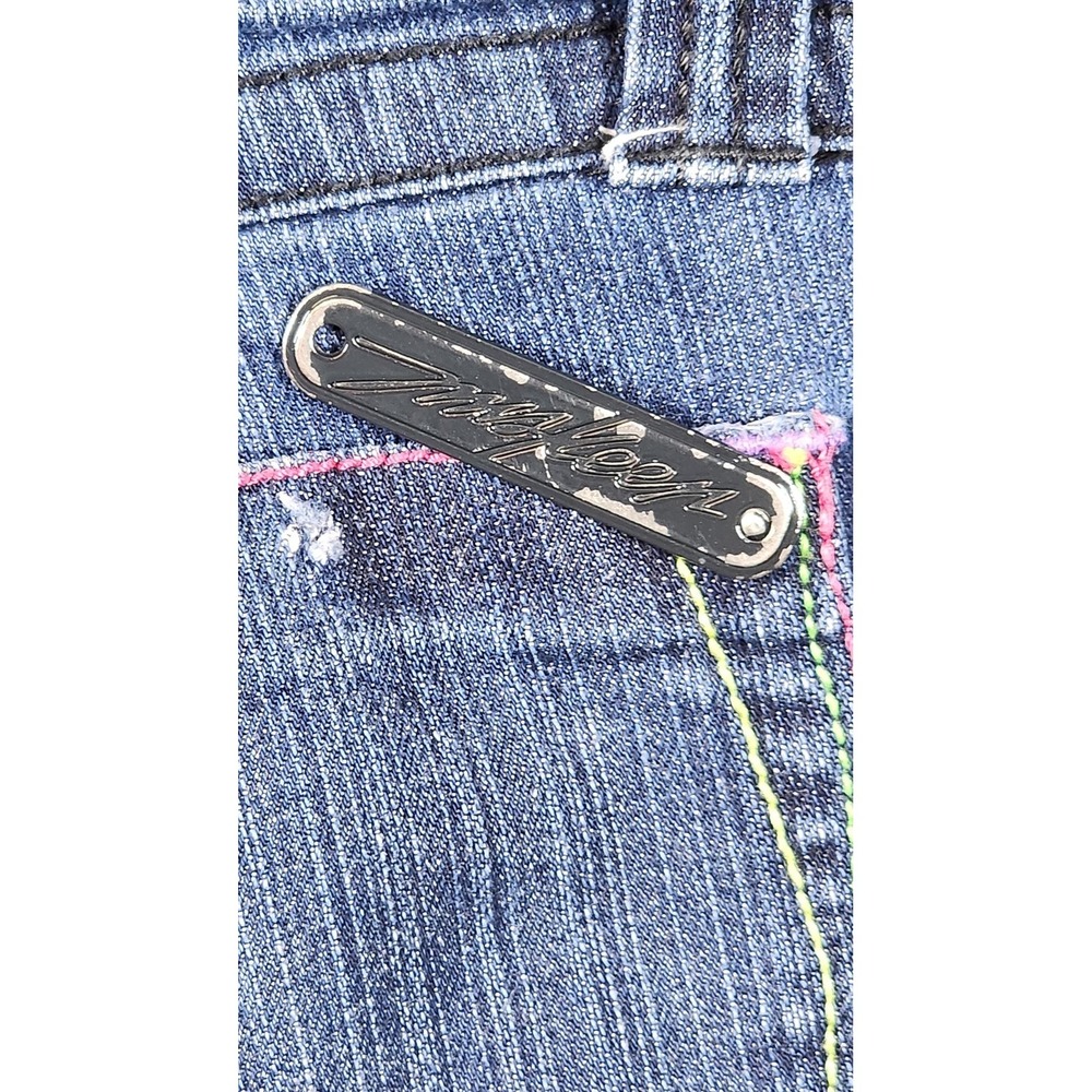 Vintage MisKeen Jeans Womens 5 Embellished Rhinestone Sword Bootcut Stretch - Picture 4 of 14